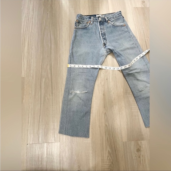 Redone vintage levi’s 501 high rise straight cropped jeans - Picture 7 of 11